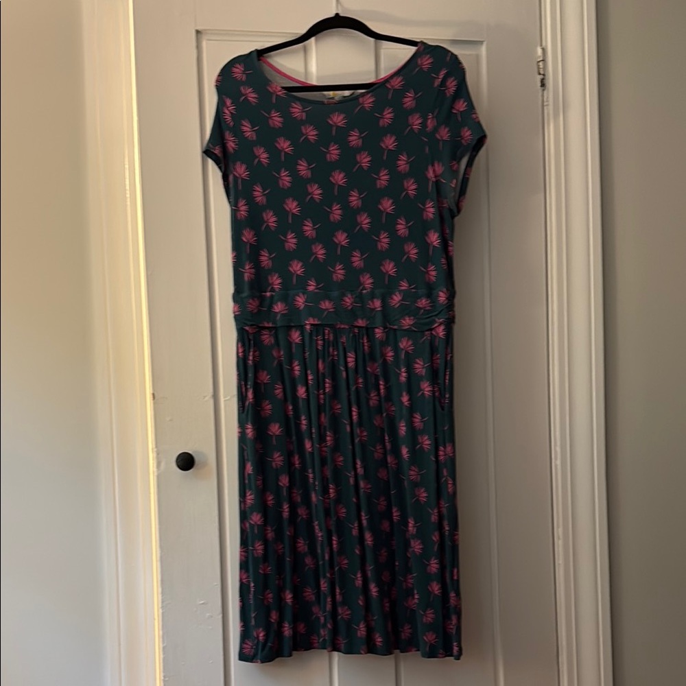 Elegant Boden Green and Pink Floral Dress